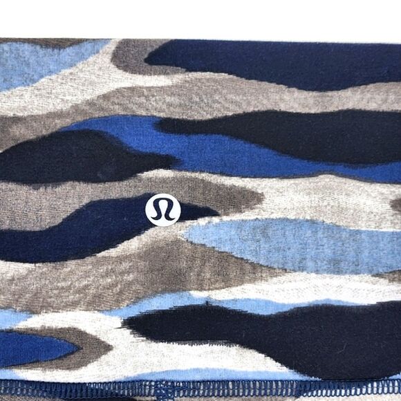 Lululemon Wunder Under Crop Hi-Rise Luon Leggings Womens 6 Camo Navy Athleisure - Picture 3 of 5